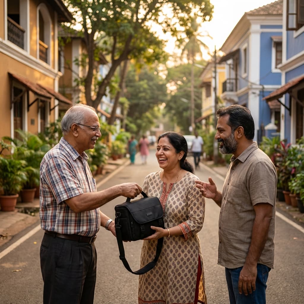 Happy neighbours sharing